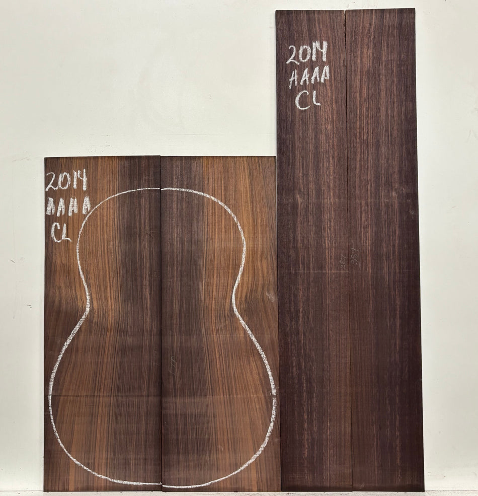 East Indian Rosewood Classical AAAA Grade Guitar Back & Side Set #2014 - Exotic Wood Zone