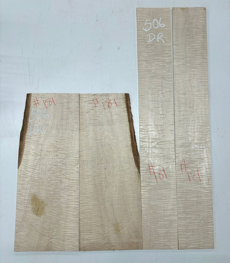 Flame Hard Maple Dreadnought Guitar Back and Side Set- AAAA Grade #506 Exotic Wood Zone 