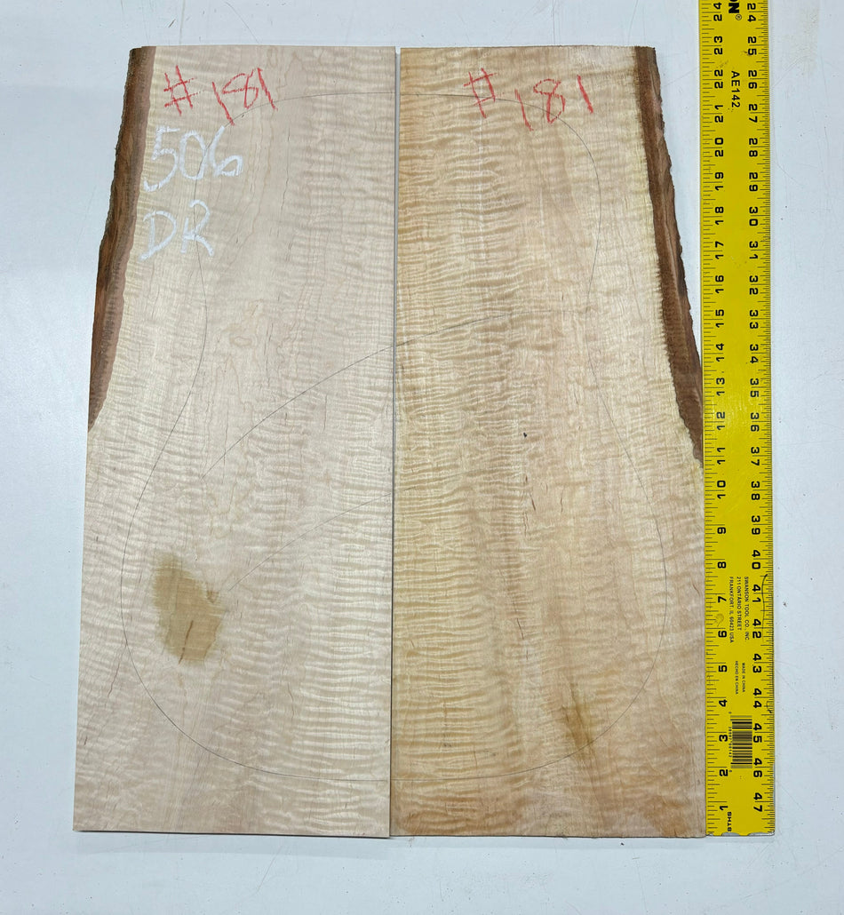 Flame Hard Maple Dreadnought Guitar Back and Side Set- AAAA Grade #506 Exotic Wood Zone 