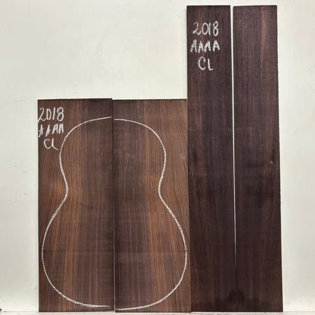 East Indian Rosewood Classical AAAA Grade Guitar Back & Side Set #2018 - Exotic Wood Zone