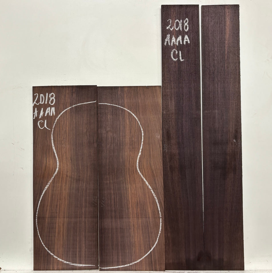 East Indian Rosewood Classical AAAA Grade Guitar Back & Side Set #2018 - Exotic Wood Zone