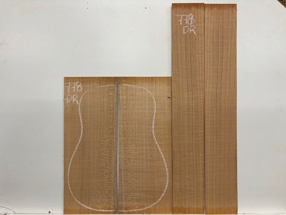 Lacewood Dreadnought Guitar Back & Side Set #778