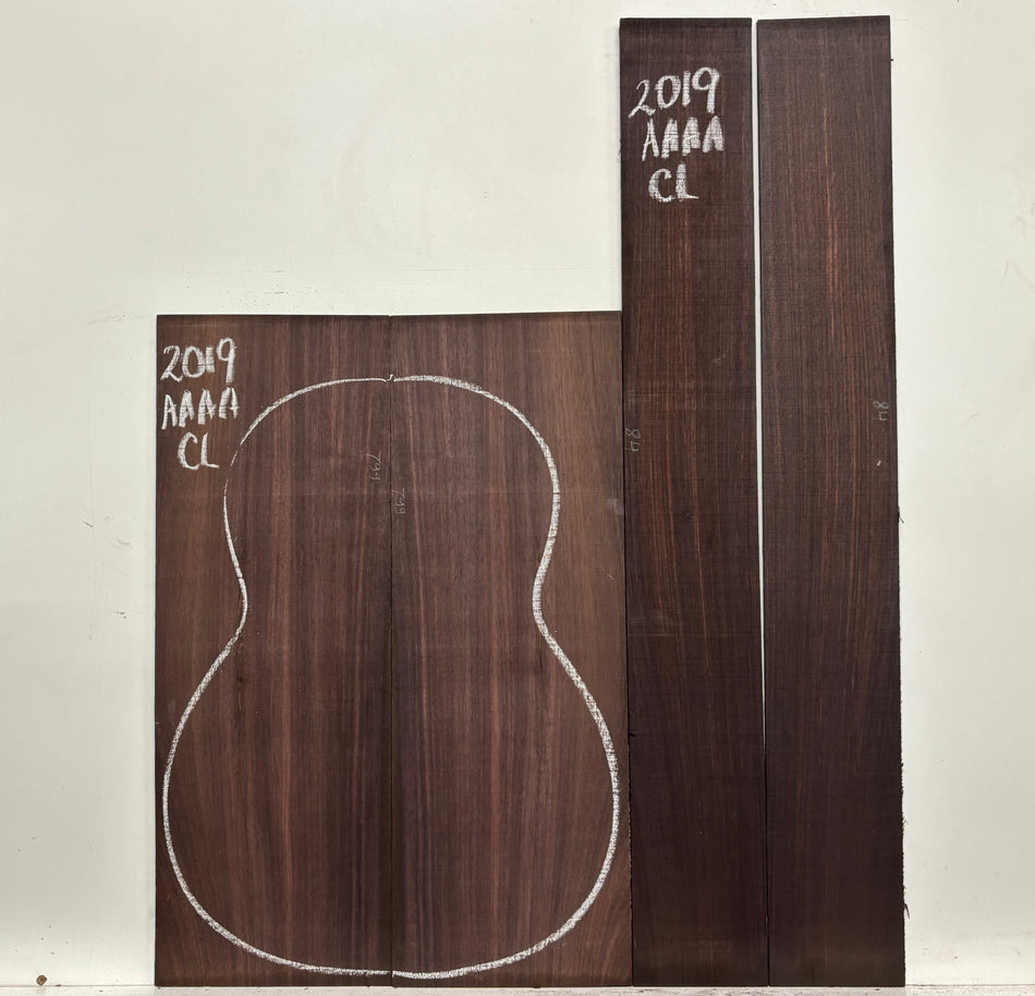 East Indian Rosewood Classical AAAA Grade Guitar Back & Side Set #2019 - Exotic Wood Zone