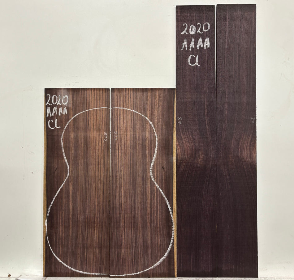 East Indian Rosewood Classical AAAA Grade Guitar Back & Side Set #2020 - Exotic Wood Zone