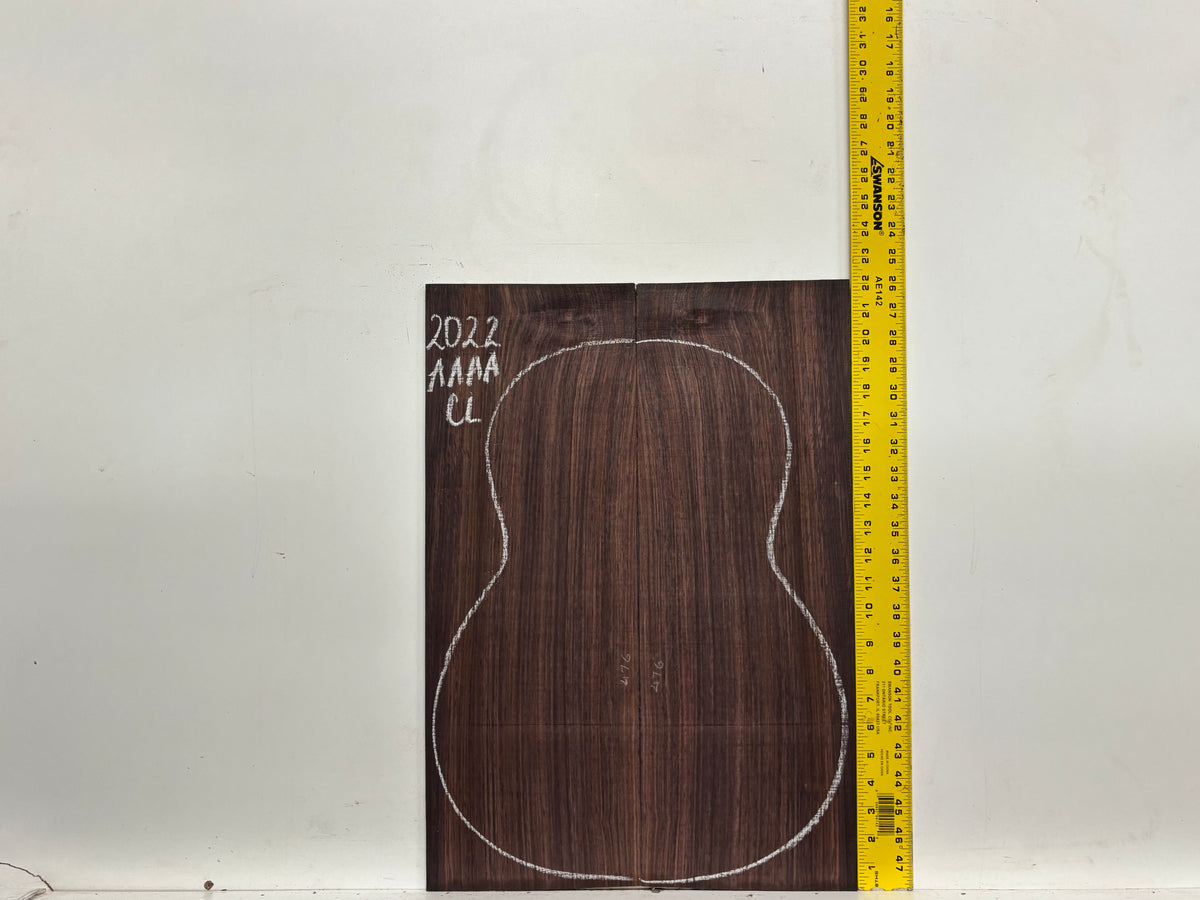 East Indian Rosewood Classical AAAA Grade Guitar Back & Side Set #2022 - Exotic Wood Zone