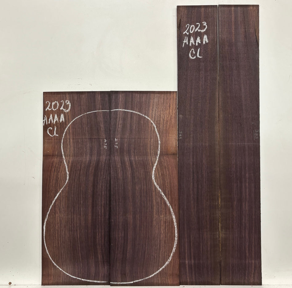 East Indian Rosewood Classical AAAA Grade Guitar Back & Side Set #2023 - Exotic Wood Zone