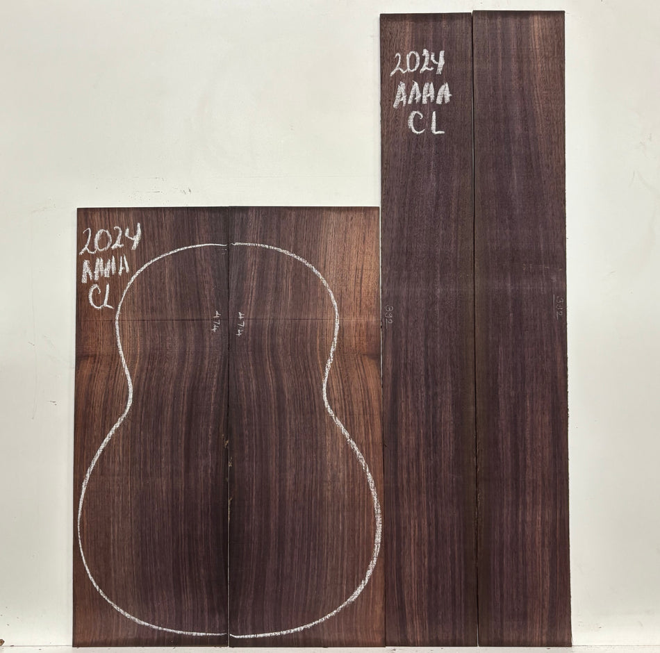 East Indian Rosewood Classical AAAA Grade Guitar Back & Side Set #2024 - Exotic Wood Zone