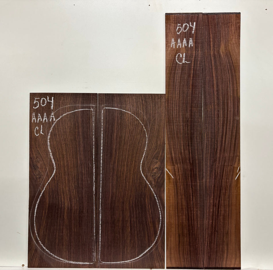 Juego de fondo y aros de guitarra de grado AAAA Dreadnought de palisandro de la India Oriental #61 