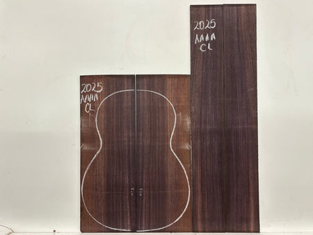 East Indian Rosewood Classical AAAA Grade Guitar Back & Side Set #2025 - Exotic Wood Zone
