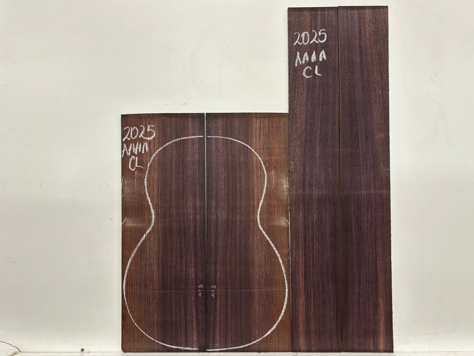East Indian Rosewood Classical AAAA Grade Guitar Back & Side Set #2025 - Exotic Wood Zone