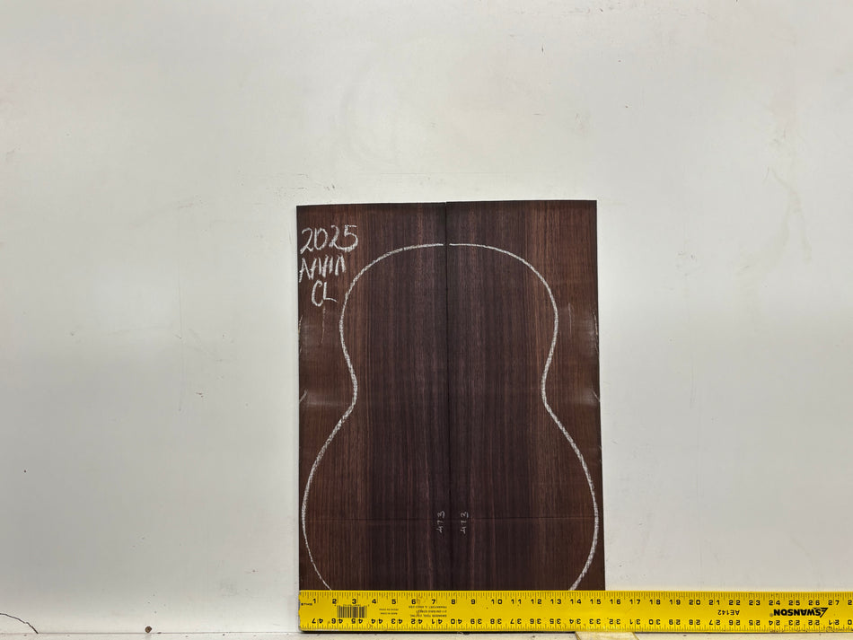 East Indian Rosewood Classical AAAA Grade Guitar Back & Side Set #2025 - Exotic Wood Zone