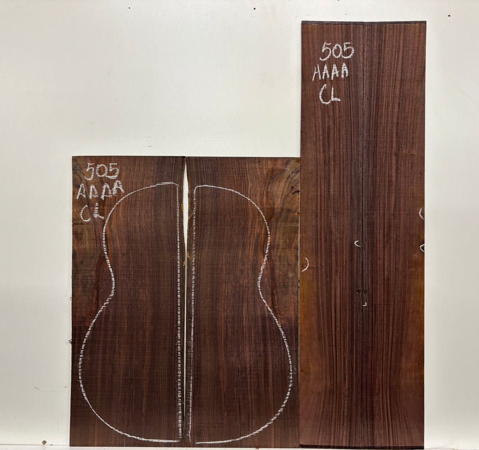 Juego de fondo y aros de guitarra de grado AAAA Dreadnought de palisandro de la India Oriental #61 