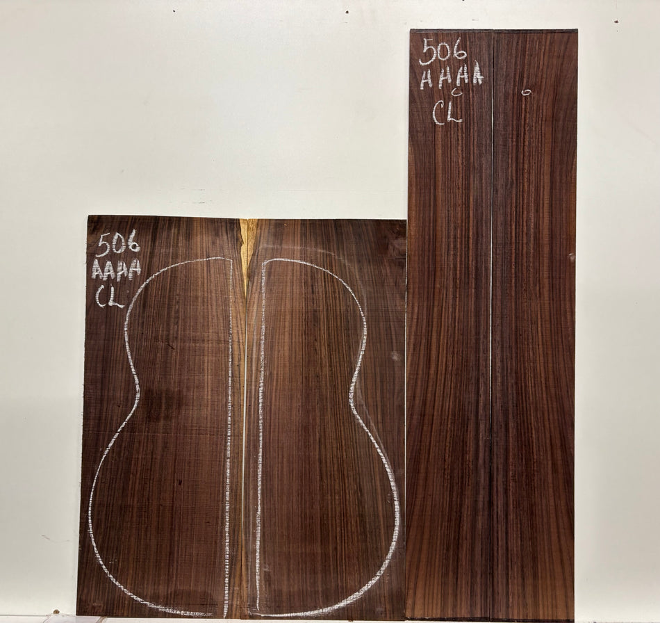 Juego de fondo y aros de guitarra de grado AAAA Dreadnought de palisandro de la India Oriental #61 