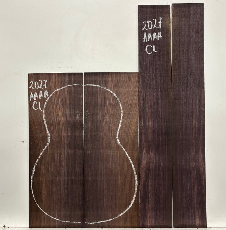 East Indian Rosewood Classical AAAA Grade Guitar Back & Side Set #2027 - Exotic Wood Zone