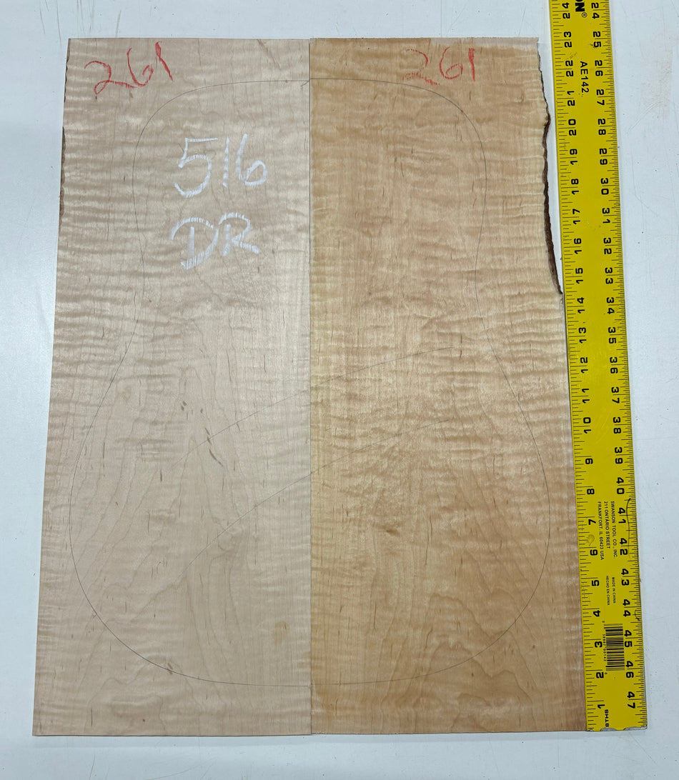 Flame Hard Maple Dreadnought Guitar Back and Side Set- AAAA Grade #516 Exotic Wood Zone 