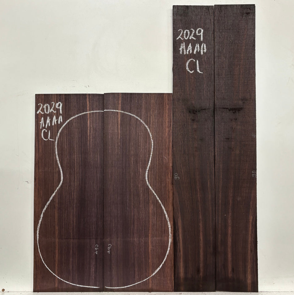 East Indian Rosewood Classical AAAA Grade Guitar Back & Side Set #2029 - Exotic Wood Zone