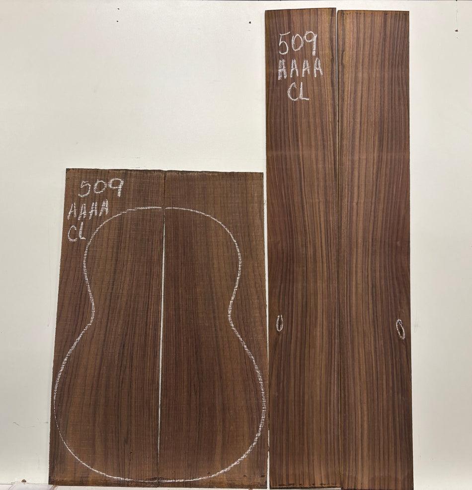 Juego de fondo y aros de guitarra de grado AAAA Dreadnought de palisandro de la India Oriental #61 