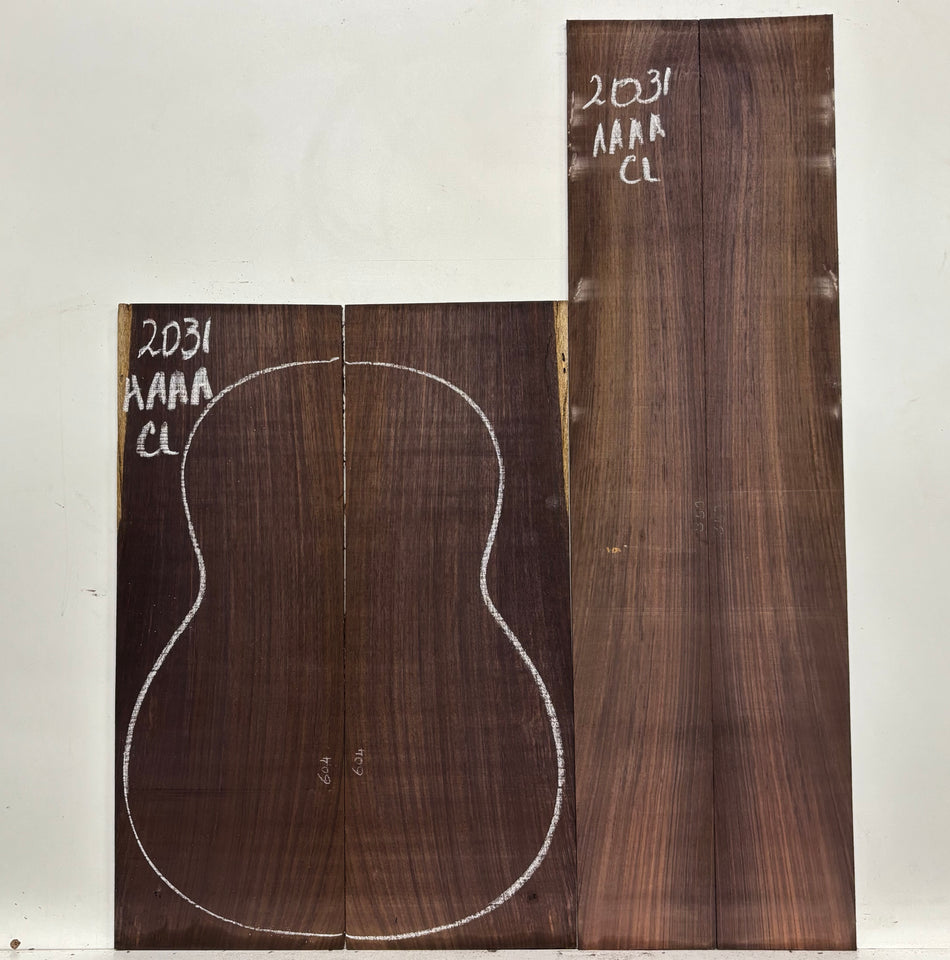 East Indian Rosewood Classical AAAA Grade Guitar Back & Side Set #2031 - Exotic Wood Zone