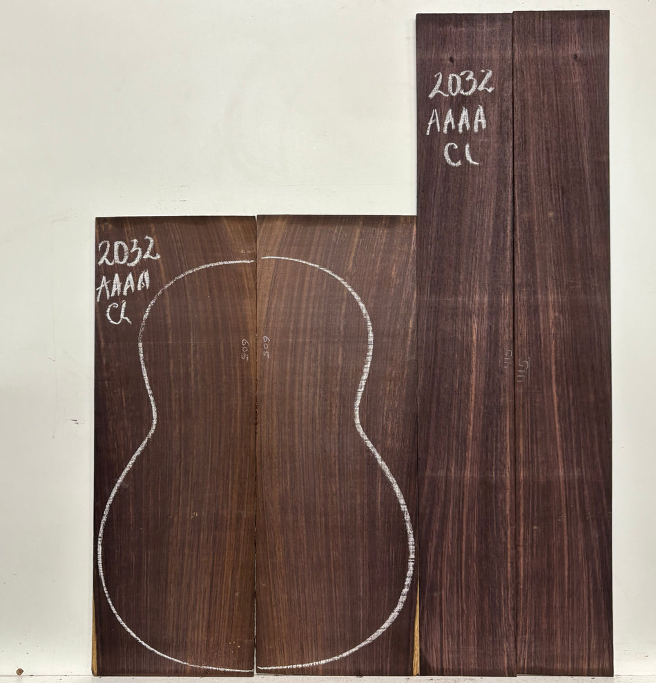 East Indian Rosewood Classical AAAA Grade Guitar Back & Side Set #2032 - Exotic Wood Zone