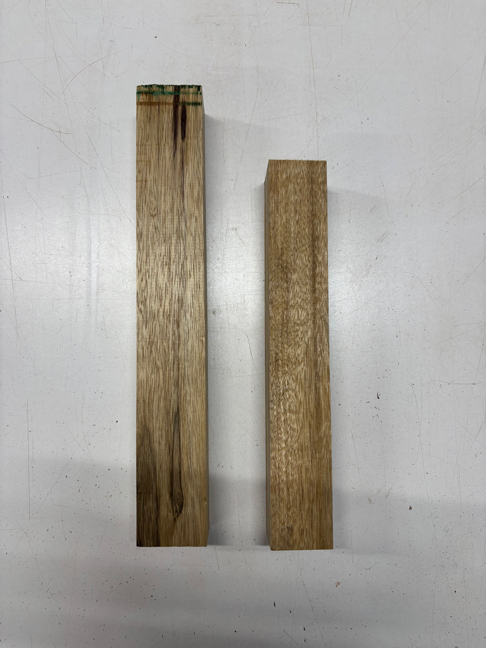 2 Pack, White Limba Turning Wood Blanks 14-1/2"x2"x1-3/4" , 12"x1-7/8"x1-7/8" #6837