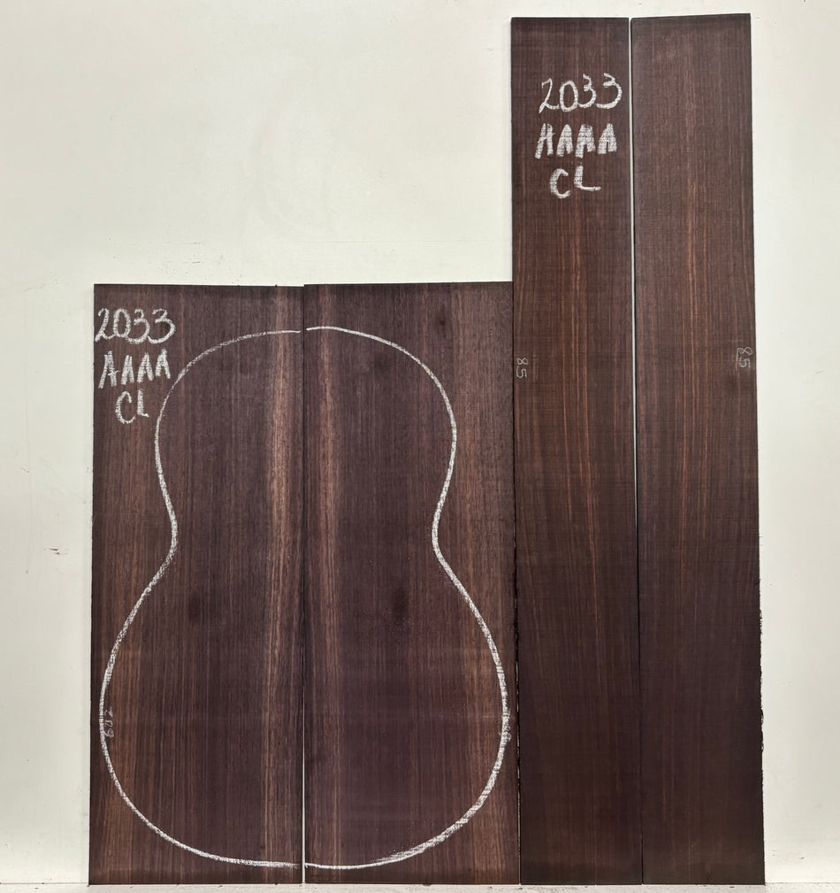 East Indian Rosewood Classical AAAA Grade Guitar Back & Side Set #2033 - Exotic Wood Zone