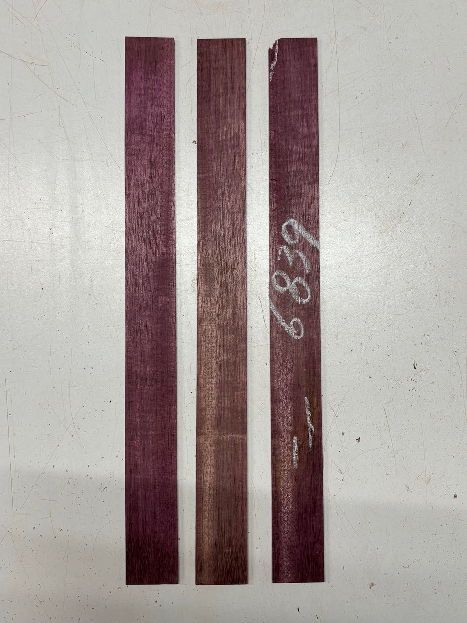 3 Pack, Purpleheart Thin Stock Lumber 16"x1-1/2"x1/8" #6839