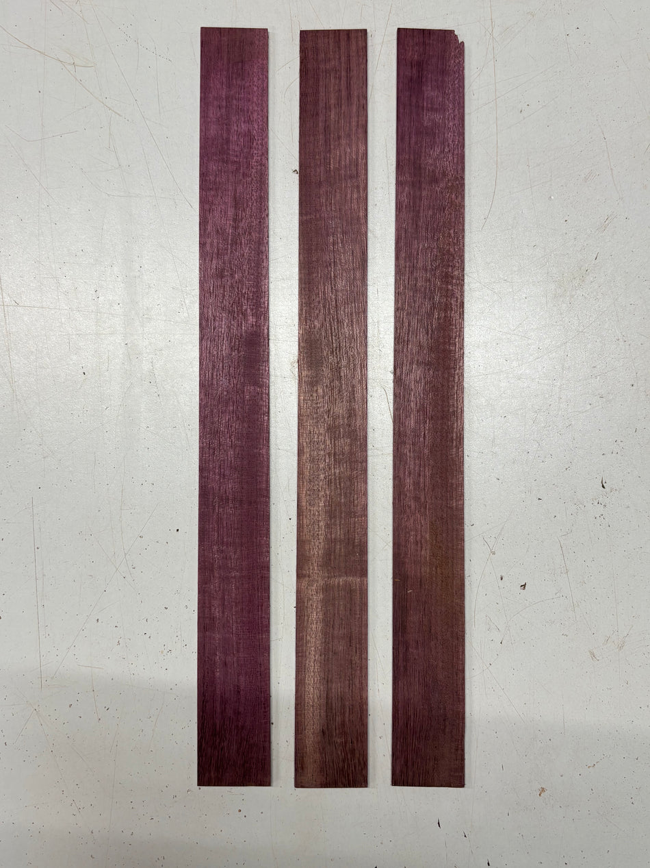 3 Pack, Purpleheart Thin Stock Lumber 16"x1-1/2"x1/8" #6839