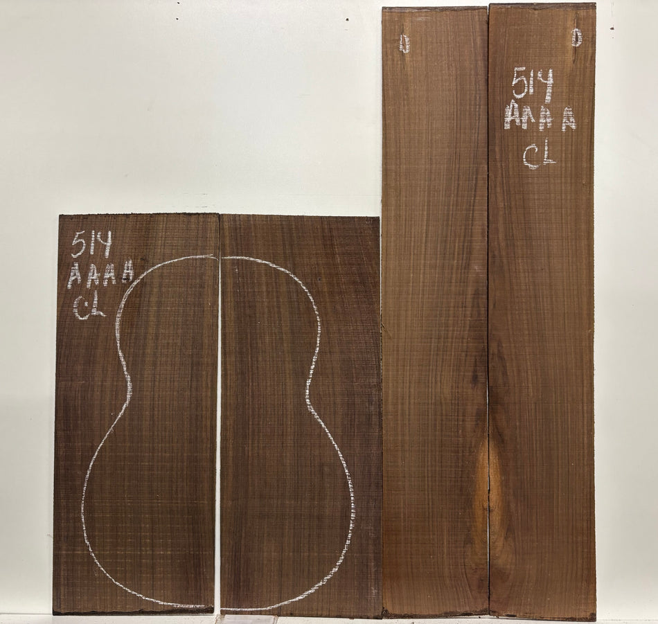 Juego de fondo y aros de guitarra de grado AAAA Dreadnought de palisandro de la India Oriental #61 