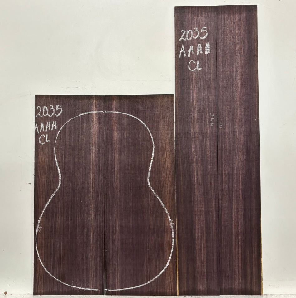 East Indian Rosewood Classical AAAA Grade Guitar Back & Side Set #2035 - Exotic Wood Zone
