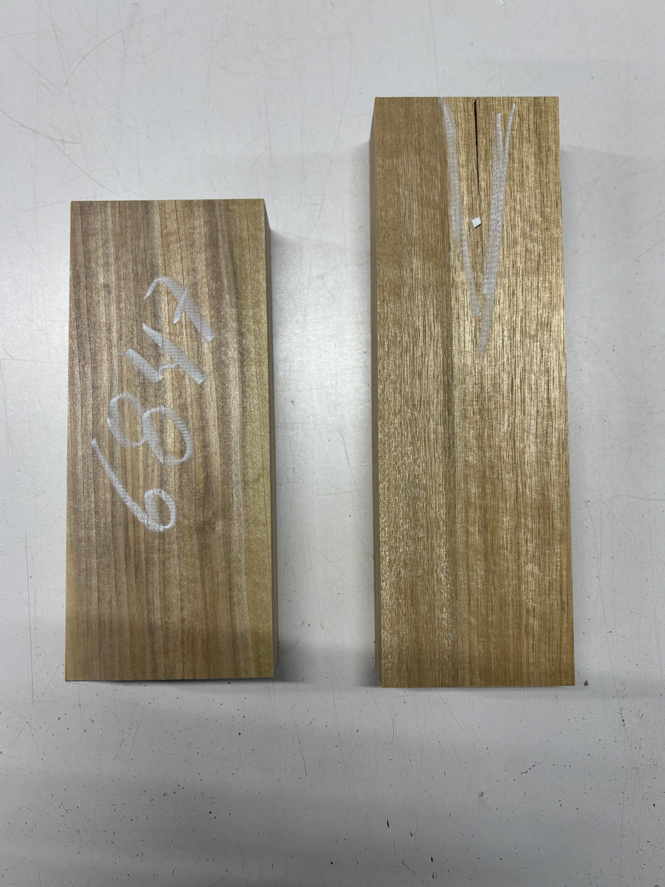 2 Pack, 2 Species Poplar + White Limba Lumber Board Blanks  #6847