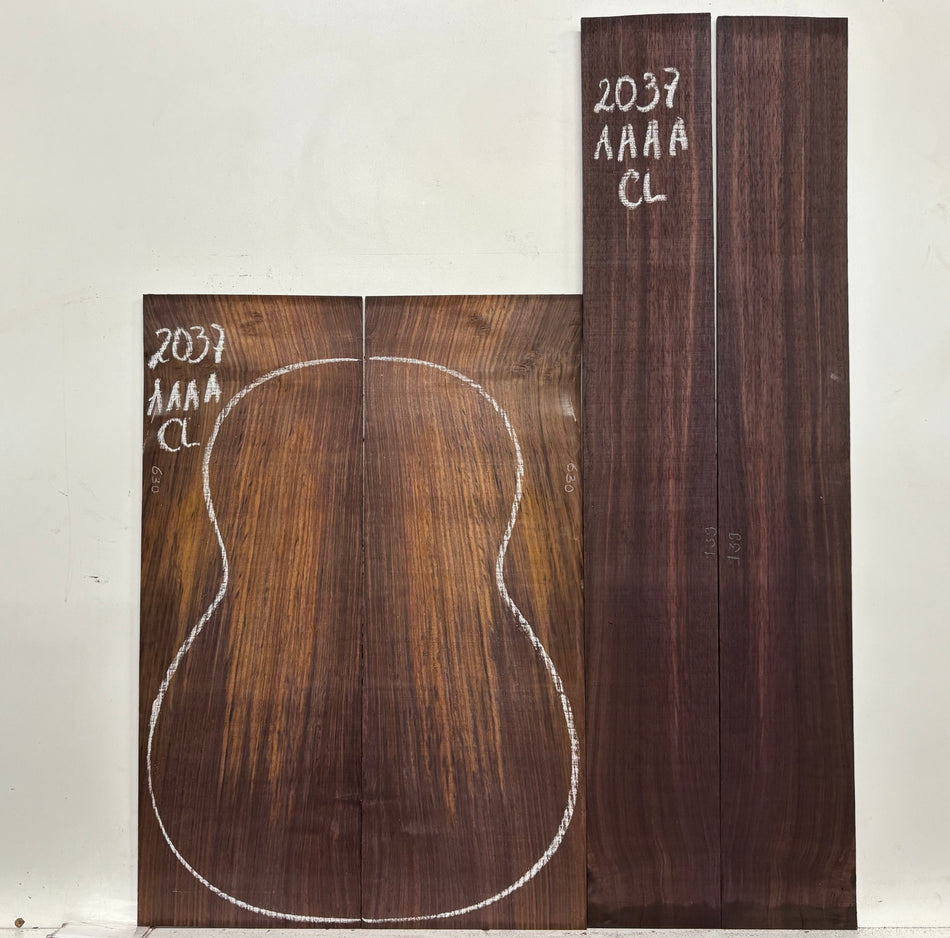 East Indian Rosewood Classical AAAA Grade Guitar Back & Side Set #2037 - Exotic Wood Zone