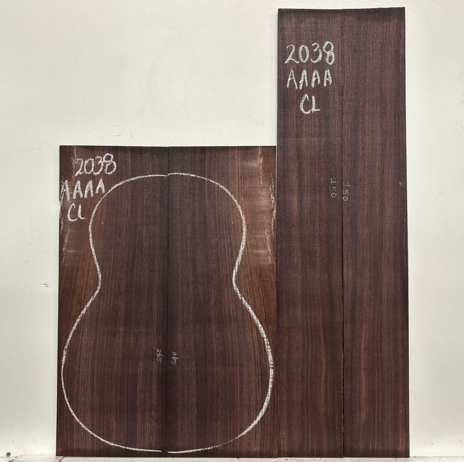 East Indian Rosewood Classical AAAA Grade Guitar Back & Side Set #2038 - Exotic Wood Zone
