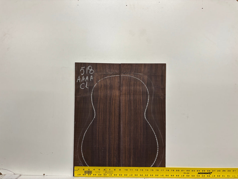Juego de fondo y aros de guitarra de grado AAAA Dreadnought de palisandro de la India Oriental #61 