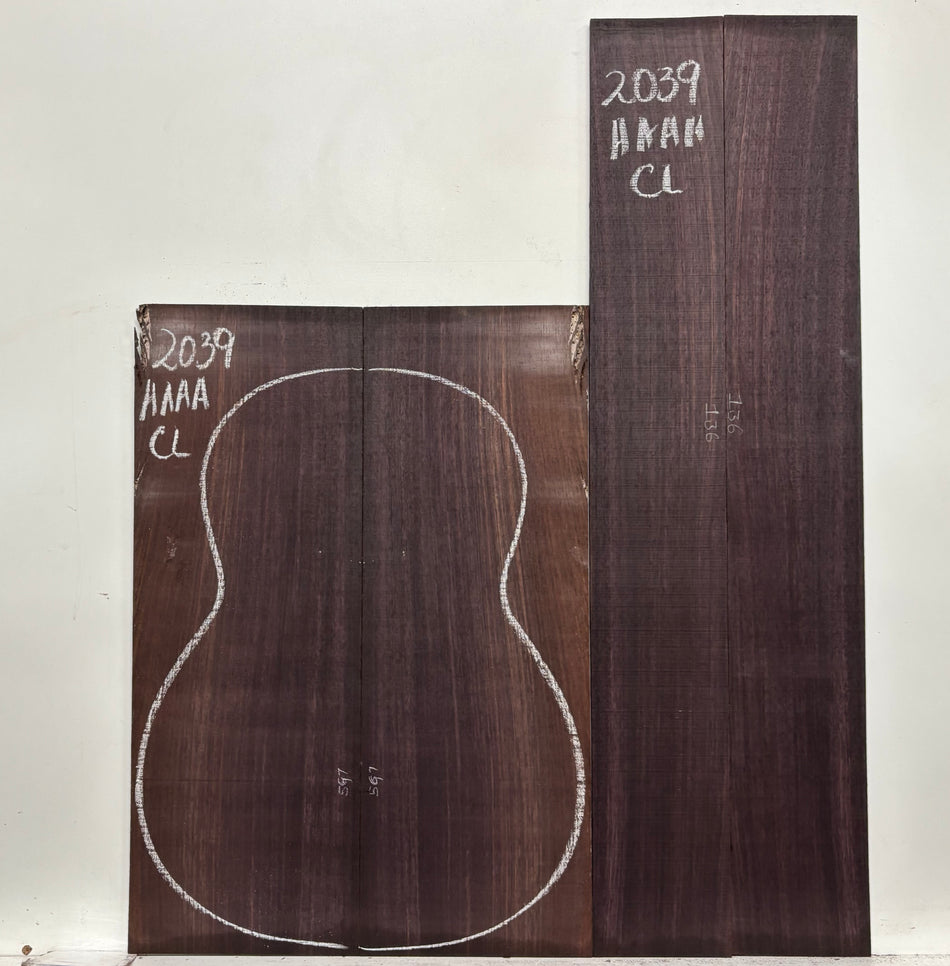 East Indian Rosewood Classical AAAA Grade Guitar Back & Side Set #2039 - Exotic Wood Zone
