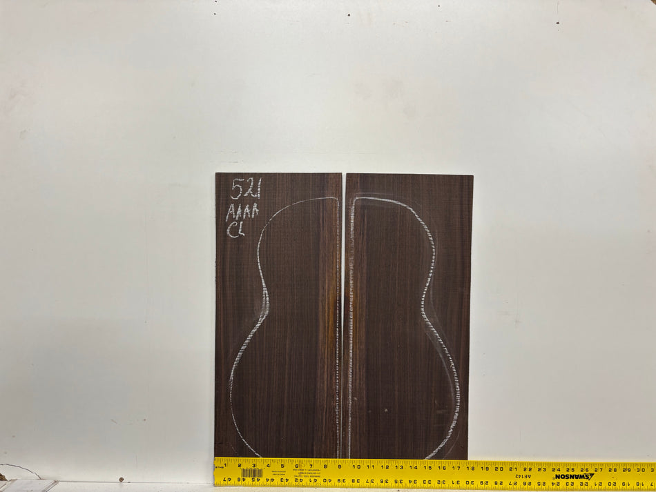 Juego de fondo y aros de guitarra de grado AAAA Dreadnought de palisandro de la India Oriental #61 