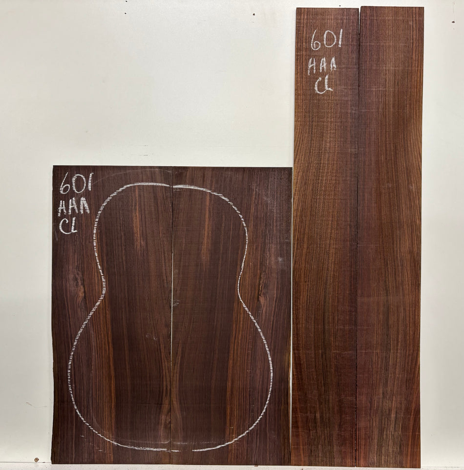 Juego de fondo y aros de guitarra de grado AAAA Dreadnought de palisandro de la India Oriental #61 