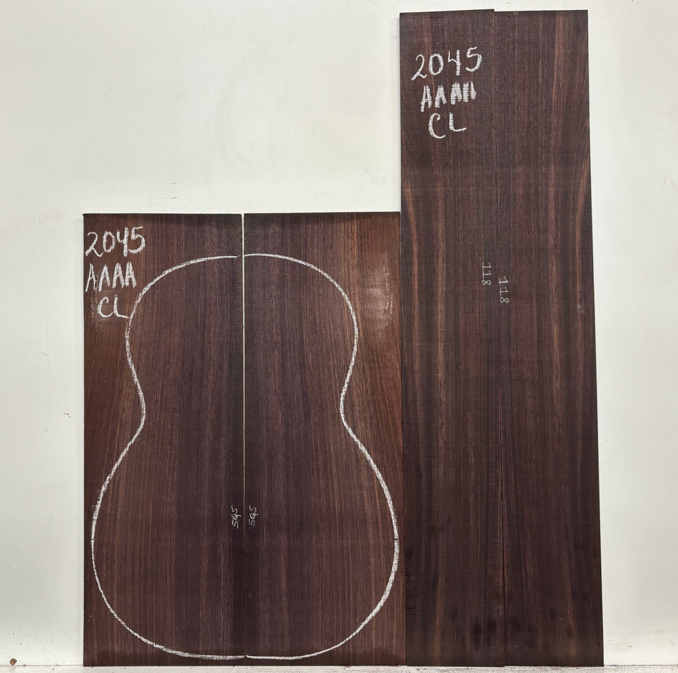East Indian Rosewood Classical AAAA Grade Guitar Back & Side Set #2045 - Exotic Wood Zone