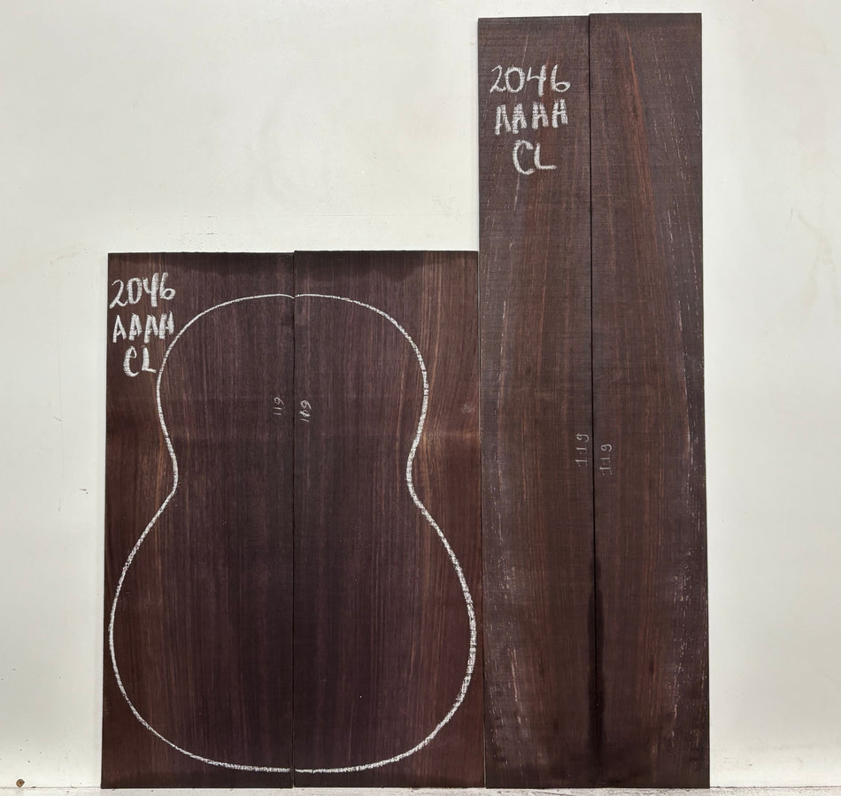 East Indian Rosewood Classical AAAA Grade Guitar Back & Side Set #2046 - Exotic Wood Zone