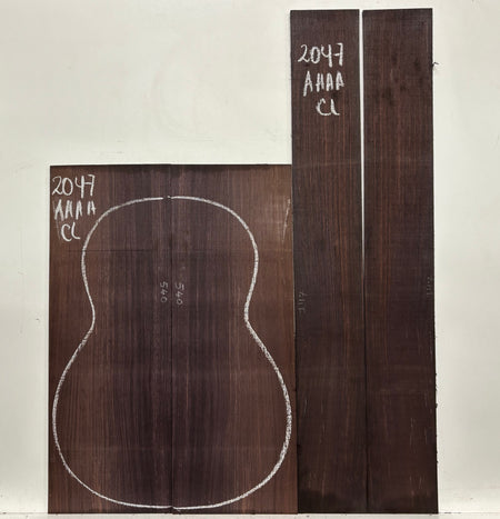 East Indian Rosewood Classical AAAA Grade Guitar Back & Side Set #2047 - Exotic Wood Zone
