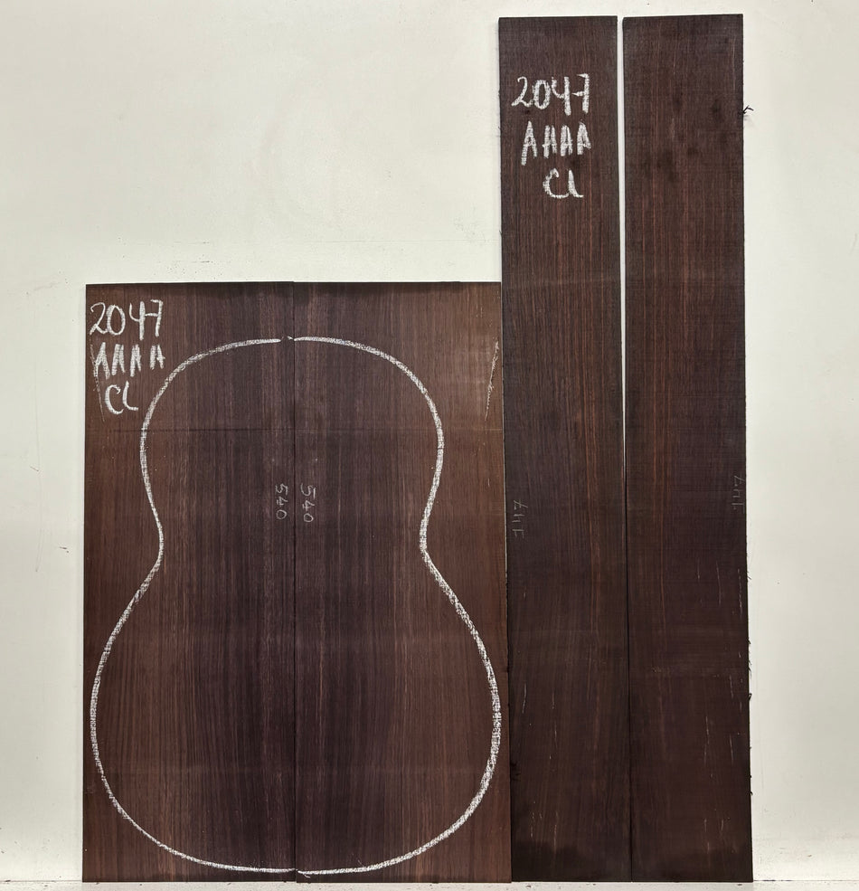 East Indian Rosewood Classical AAAA Grade Guitar Back & Side Set #2047 - Exotic Wood Zone