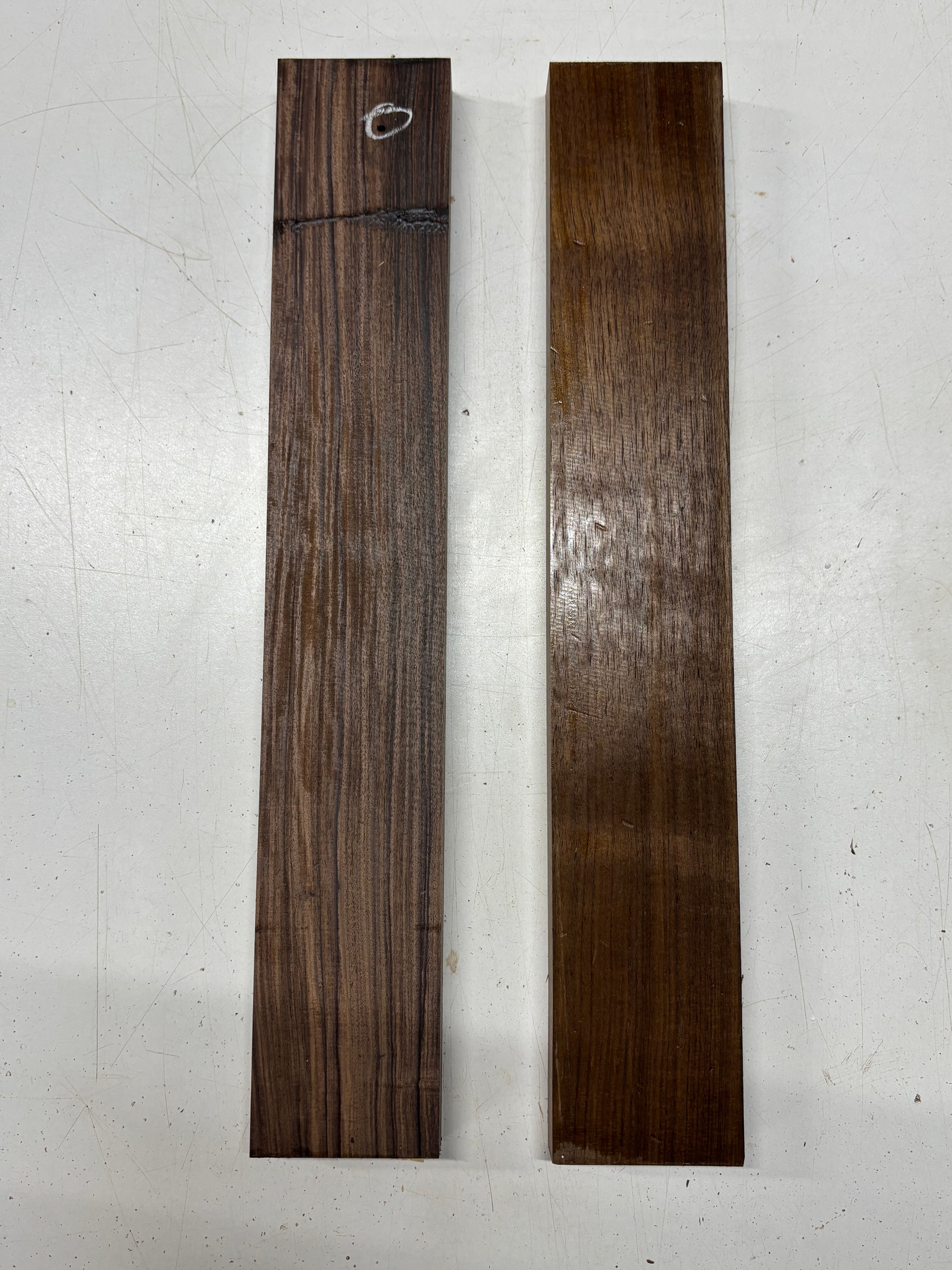2 Pack, 2 Species Walnut + Santos Rosewood Thin Stock Lumber 17"x2-7/8"x1"#6857 - Exotic Wood Zone