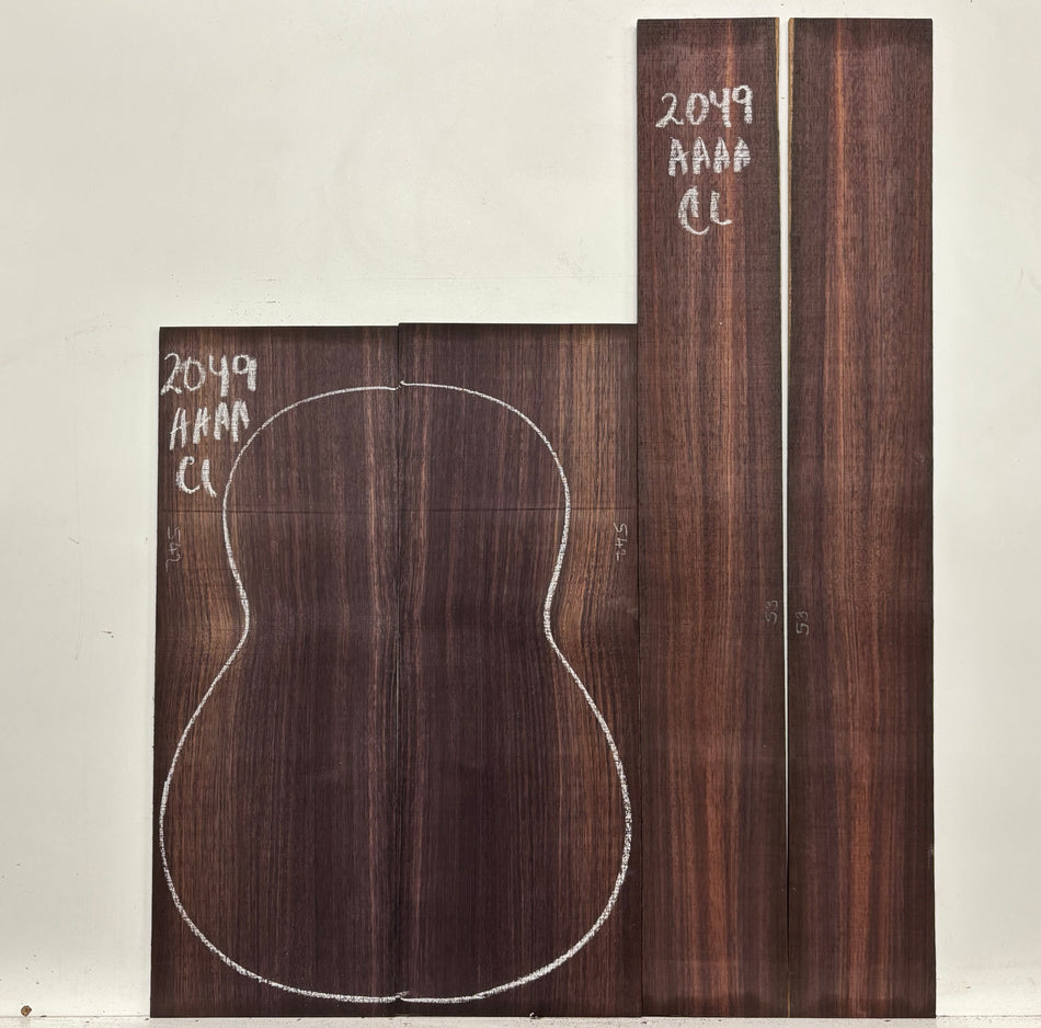 East Indian Rosewood Classical AAAA Grade Guitar Back & Side Set #2049 - Exotic Wood Zone