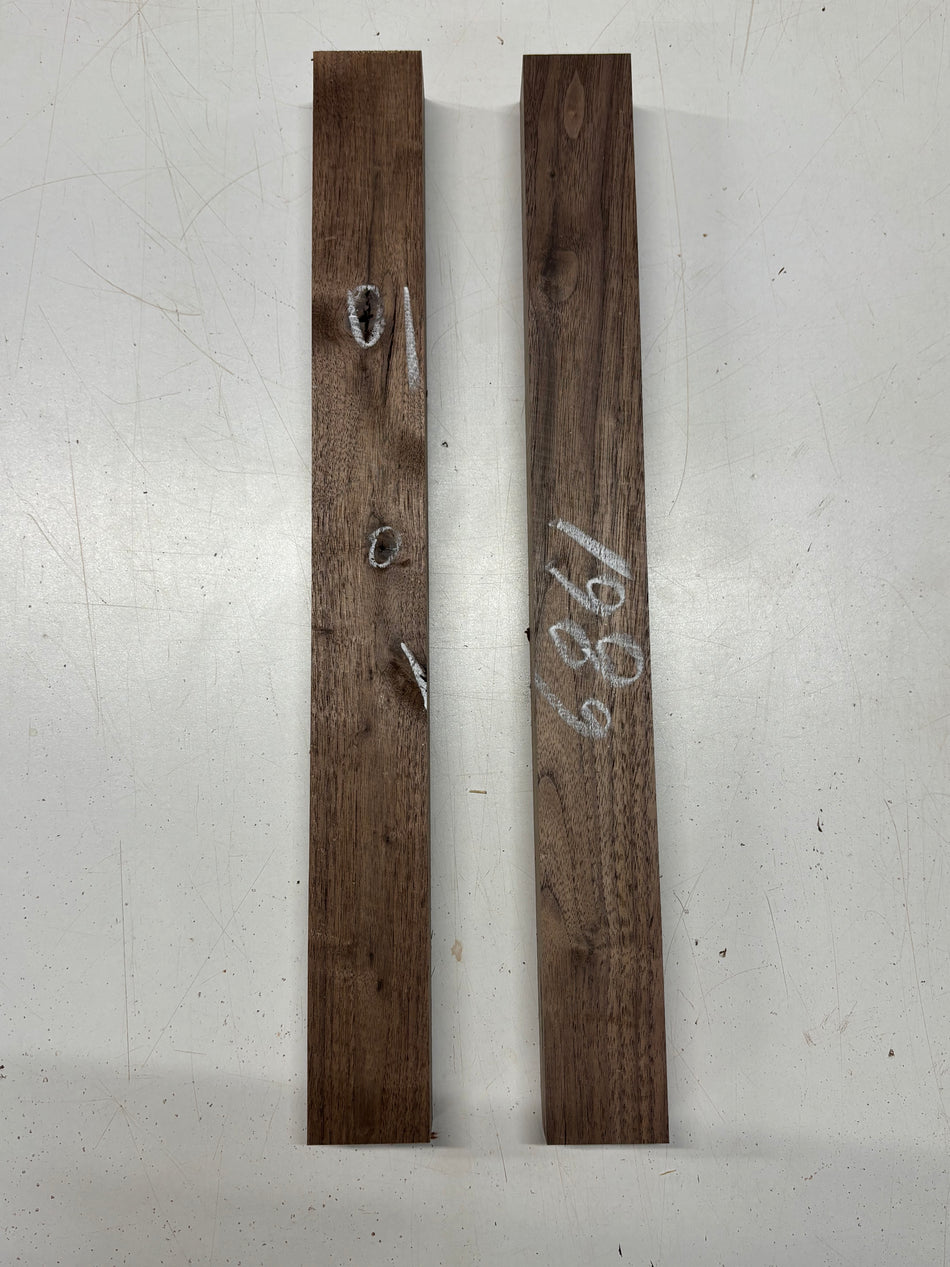 2 Pack, Black Walnut Thin Stock Lumber 18"x1-7/8"x1-3/8"#6861