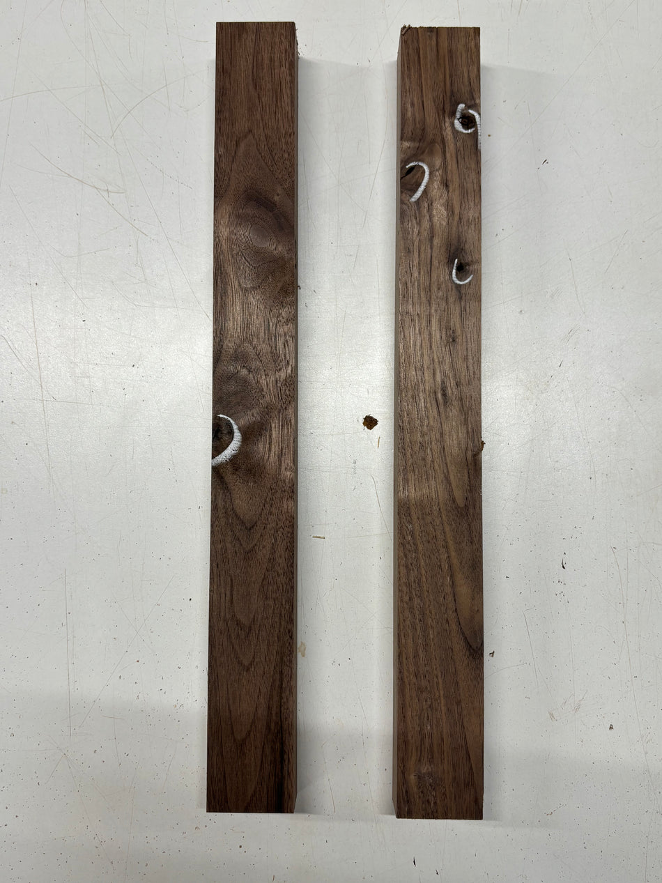 2 Pack, Black Walnut Thin Stock Lumber 18"x1-7/8"x1-3/8"#6861