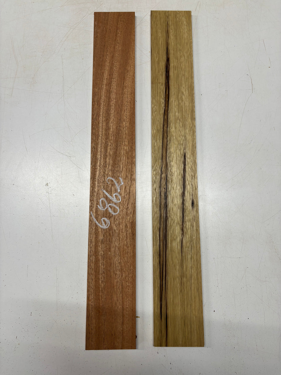 2 Pack, 2 Species African Mahogany + Black Limba Thin Stock Lumber 30"x4"x1/2"#6862