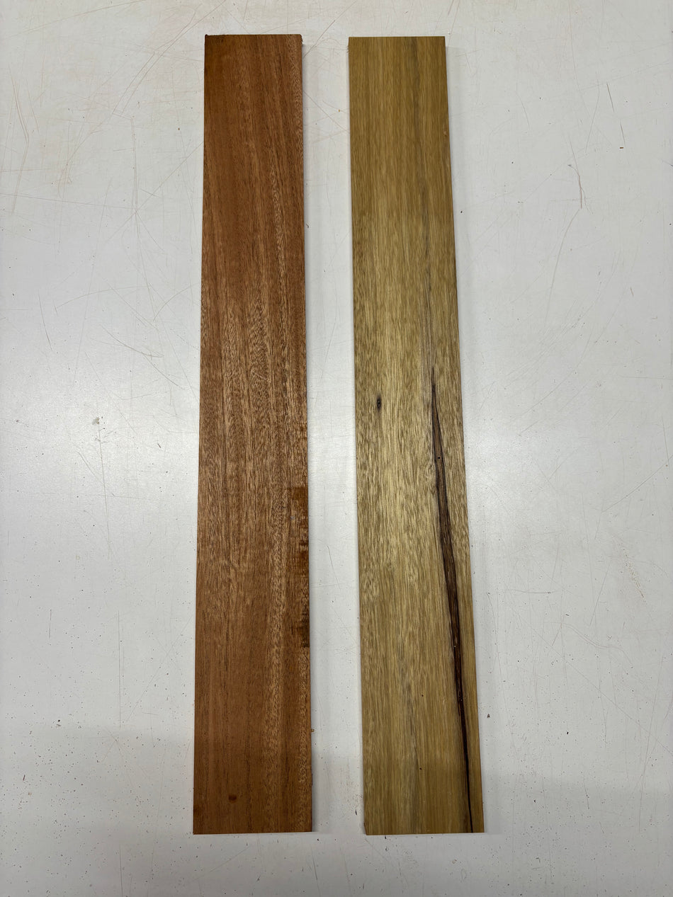 2 Pack, 2 Species African Mahogany + Black Limba Thin Stock Lumber 30"x4"x1/2"#6862