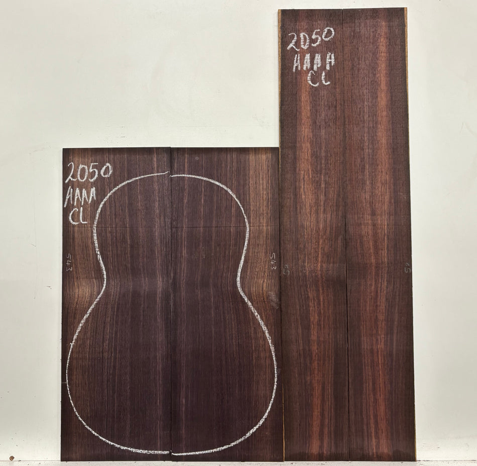 East Indian Rosewood Classical AAAA Grade Guitar Back & Side Set #2050 - Exotic Wood Zone