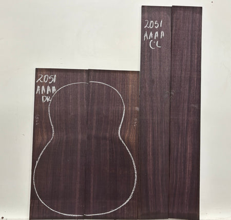 East Indian Rosewood Classical AAAA Grade Guitar Back & Side Set #2051 - Exotic Wood Zone