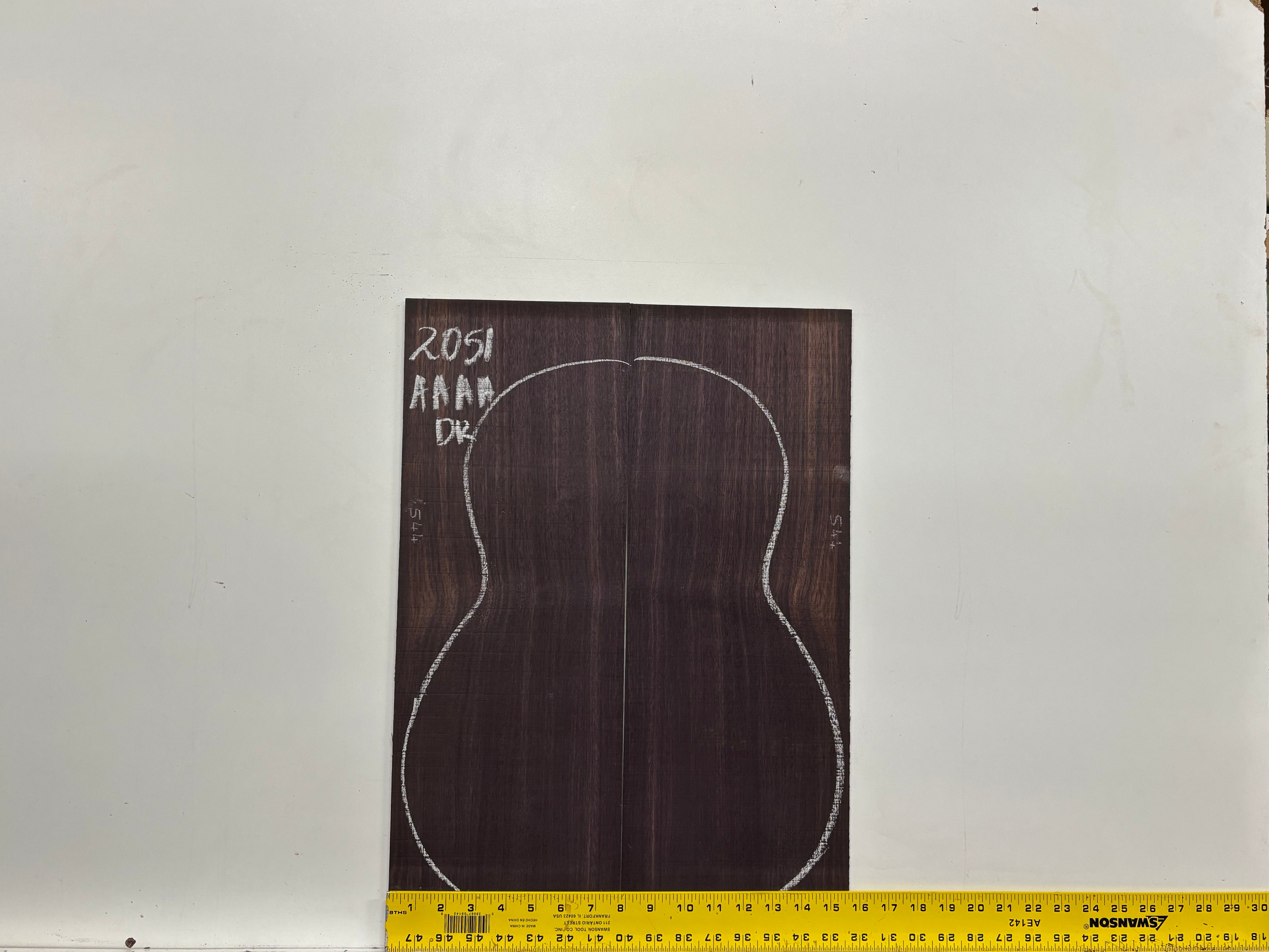 East Indian Rosewood Classical AAAA Grade Guitar Back & Side Set #2051 - Exotic Wood Zone