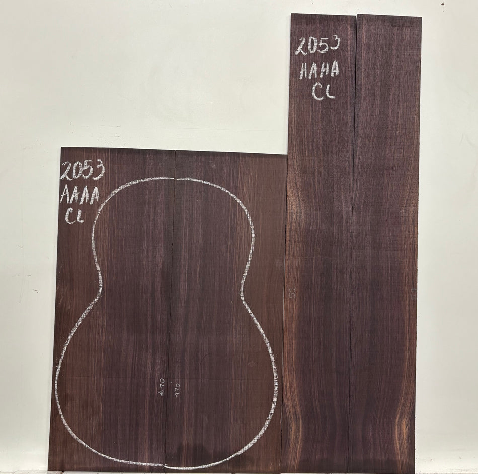 East Indian Rosewood Classical AAAA Grade Guitar Back & Side Set #2053 - Exotic Wood Zone
